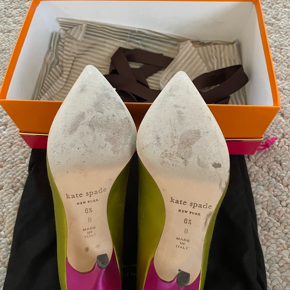 Kate Spade satin green heels, women’s size 6.5 - Picture 5 of 6
